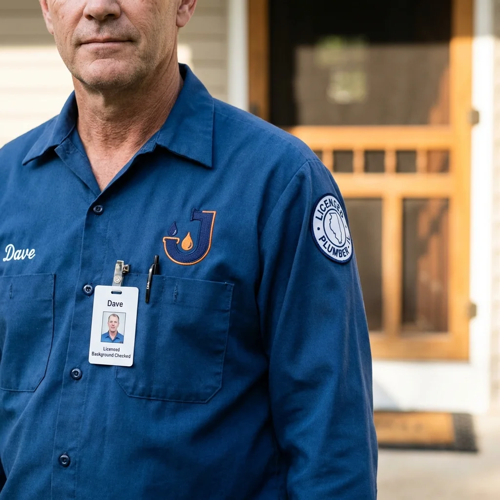 Licensed plumber showing ID badge in Barbourville, KY
