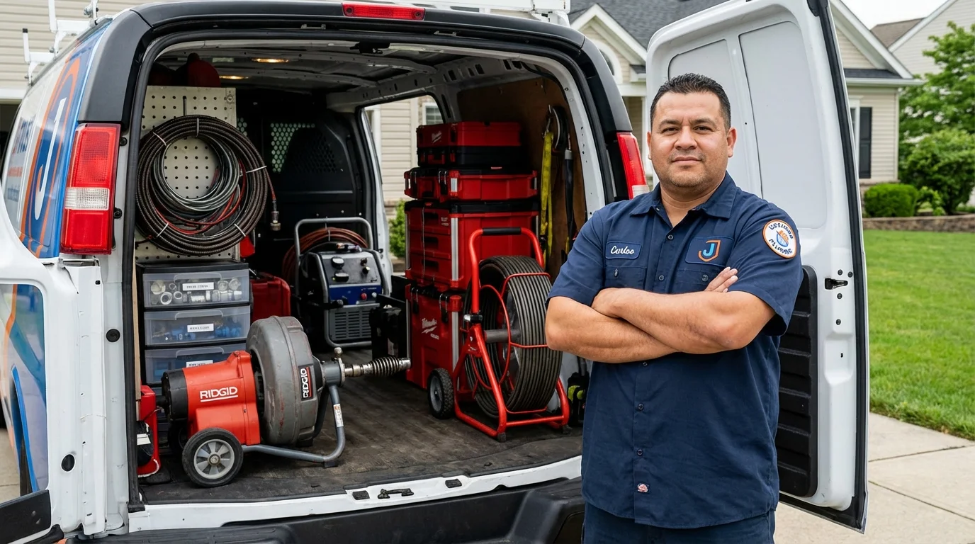 Professional drain cleaning equipment and Johns Plumbing LLC plumber in Barbourville