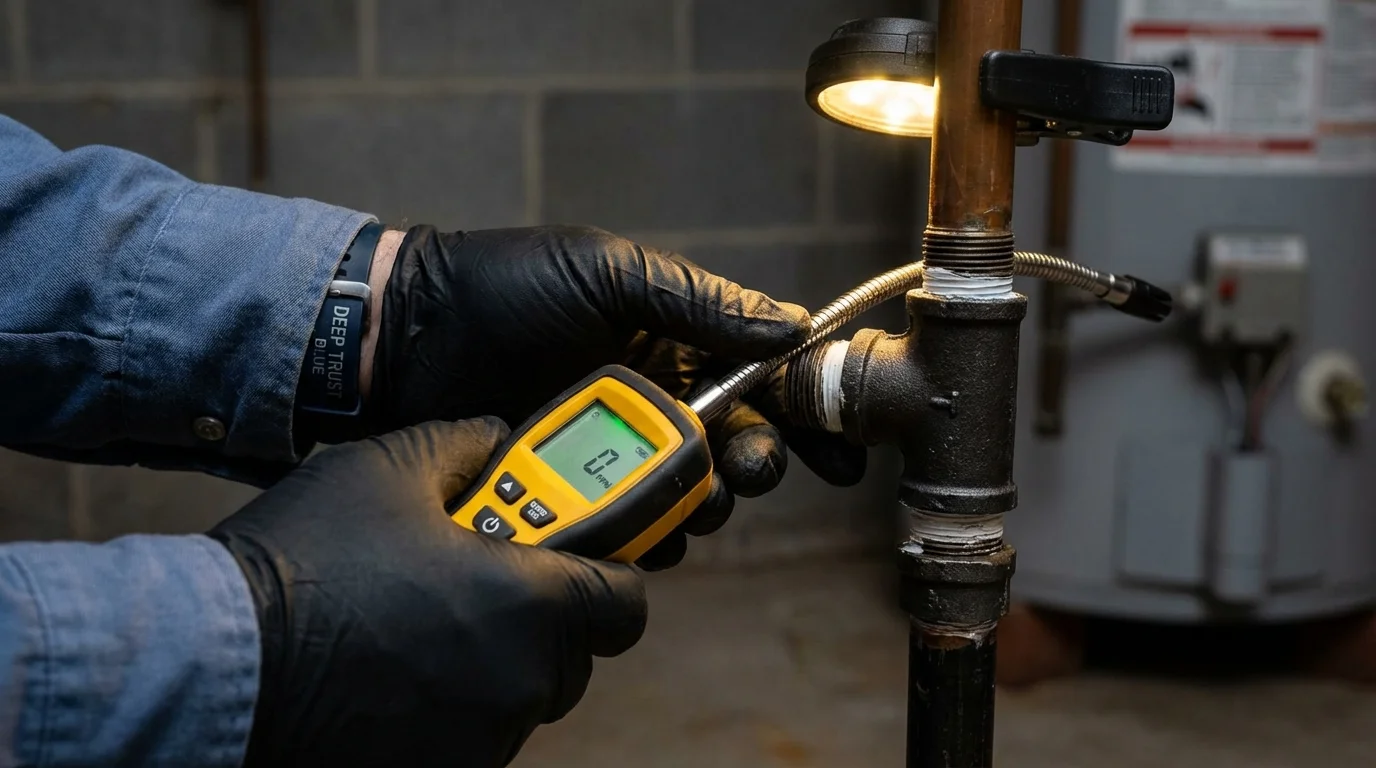Gas leak detection with electronic sniffer by Johns Plumbing LLC in Barbourville