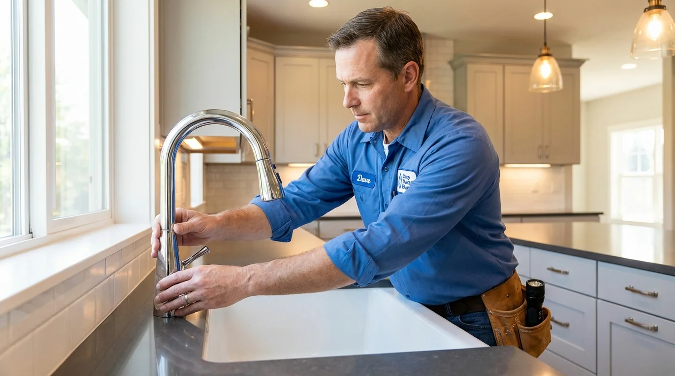 Kitchen faucet installation by Johns Plumbing LLC in Barbourville