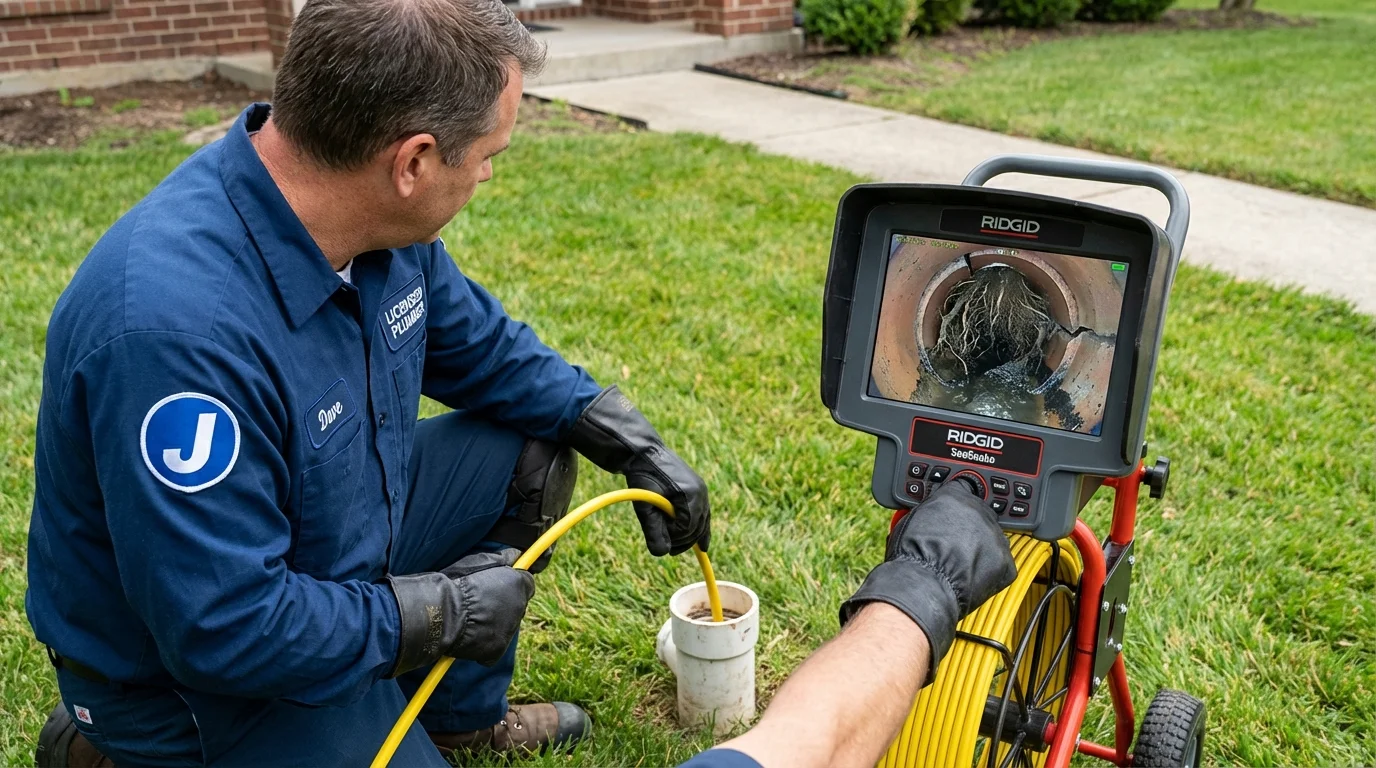 Sewer camera inspection being performed by Johns Plumbing LLC in Barbourville