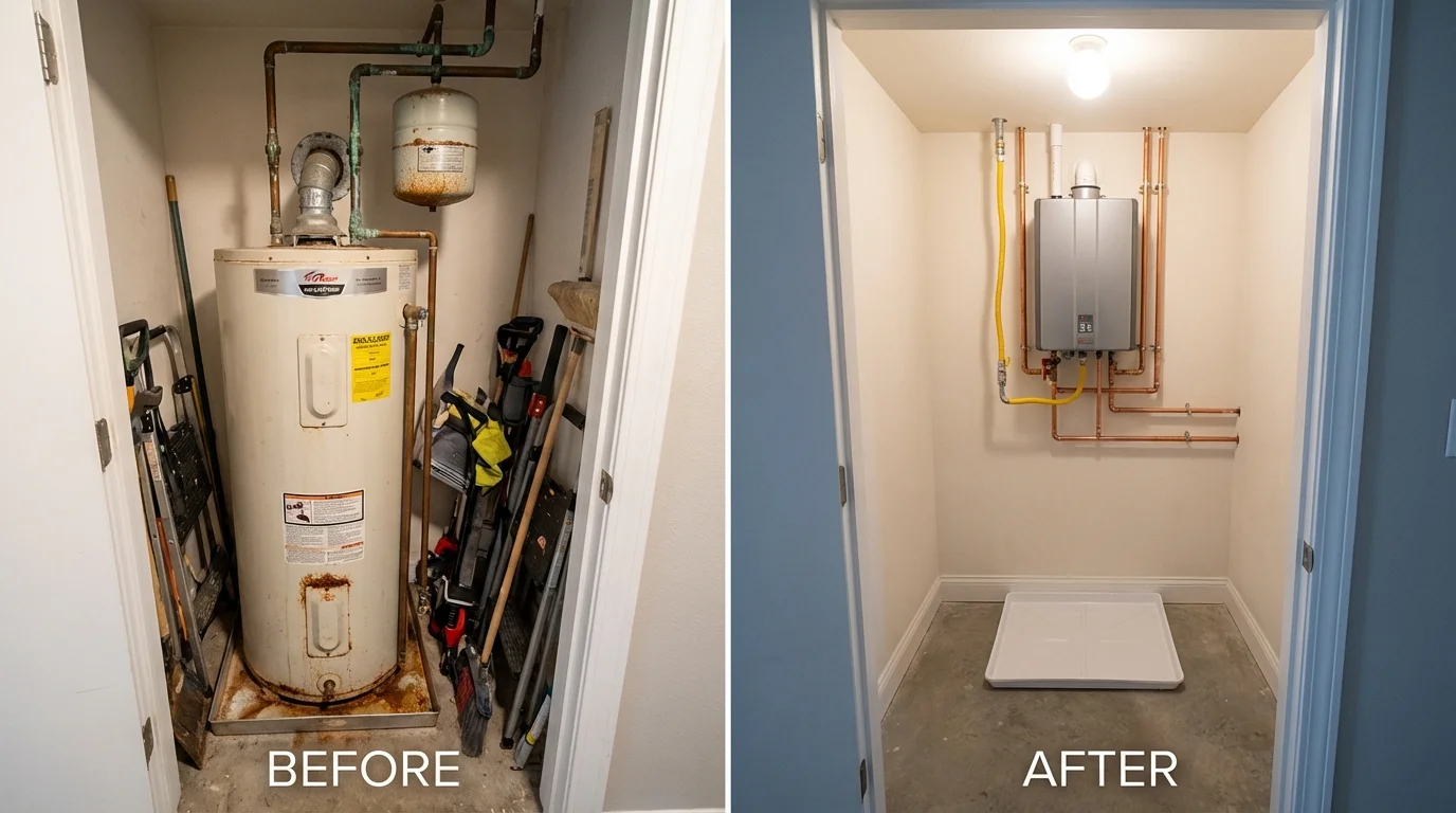 Tank water heater versus wall-mounted tankless unit comparison for Barbourville, KY homeowners